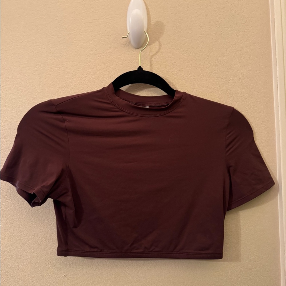 PINK Women's Brown Athletic Crop Top